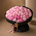 61 Premium Peonies – Luxury Bouquet with Glass Vase - Image 2