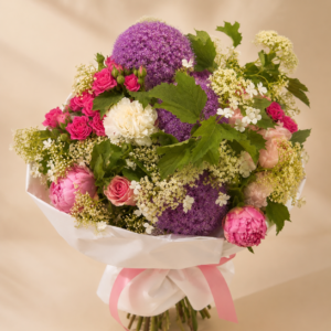Peacock Bouquet with colourful seasonal and exotic flowers for Monaco delivery
