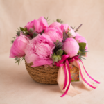 Close-up of premium seasonal peonies in the Peony Compliment arrangement