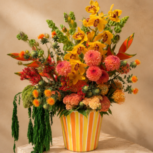 Front view of the Riviera Exotic Signature tropical flower composition