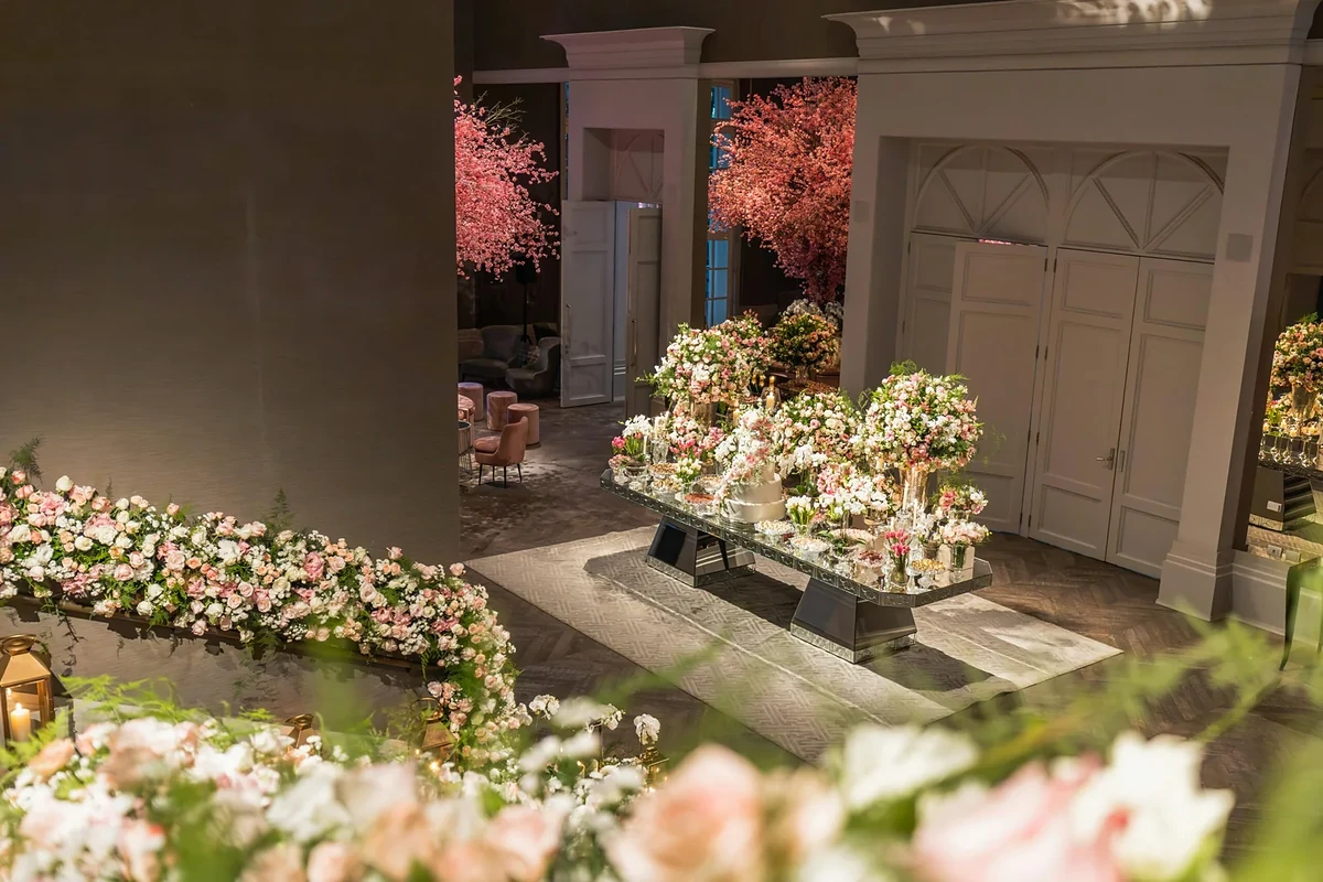 Luxury floral styling inside an elegant Monaco villa