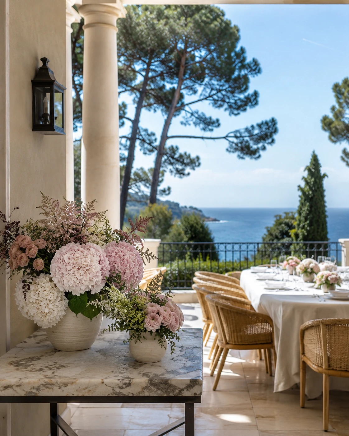 Villa event floral design on the French Riviera