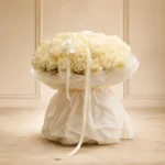 White Majesty 201 premium white roses luxury arrangement by Saint Barbara Flowers