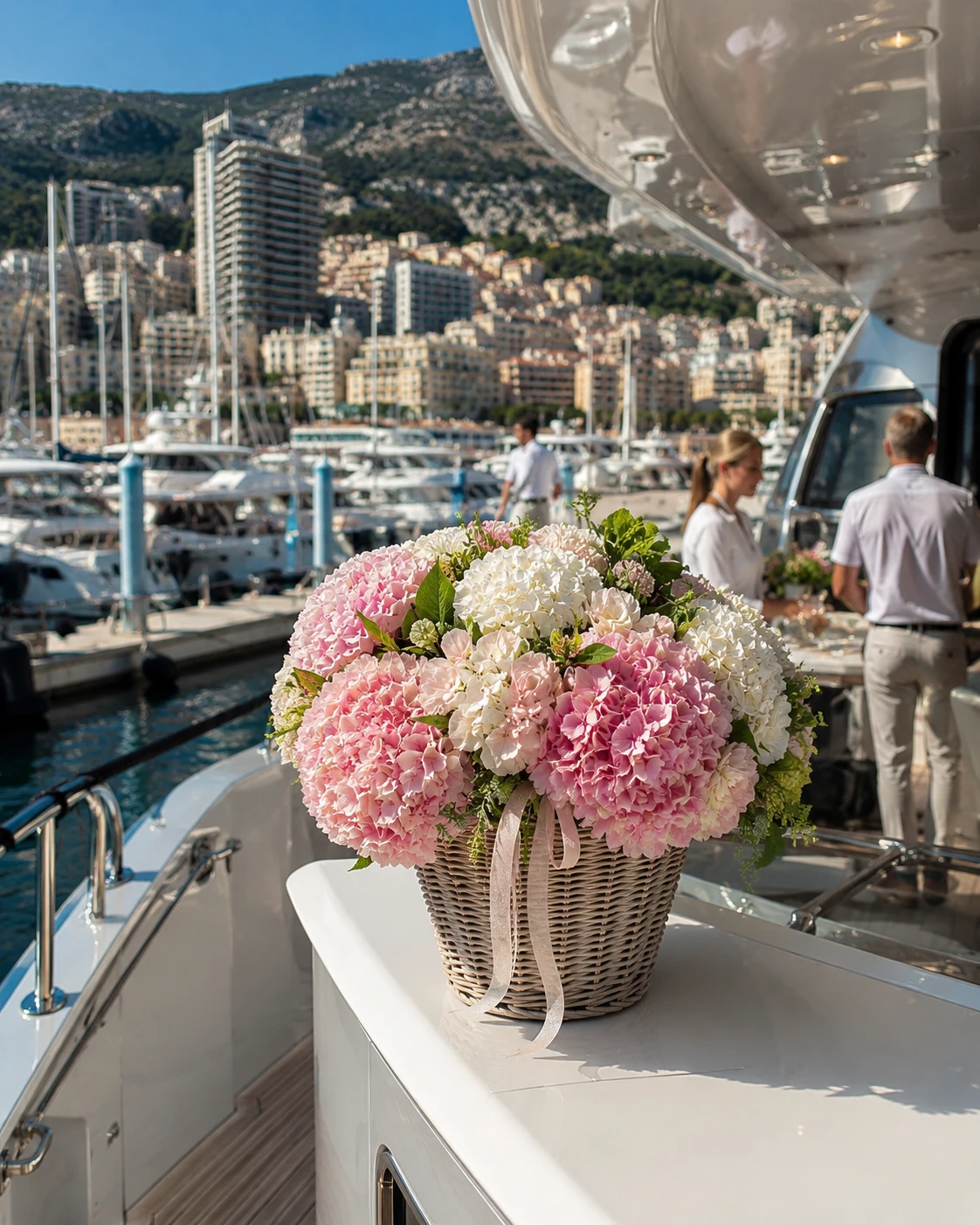 Yacht event flowers and floral styling in Monaco harbour