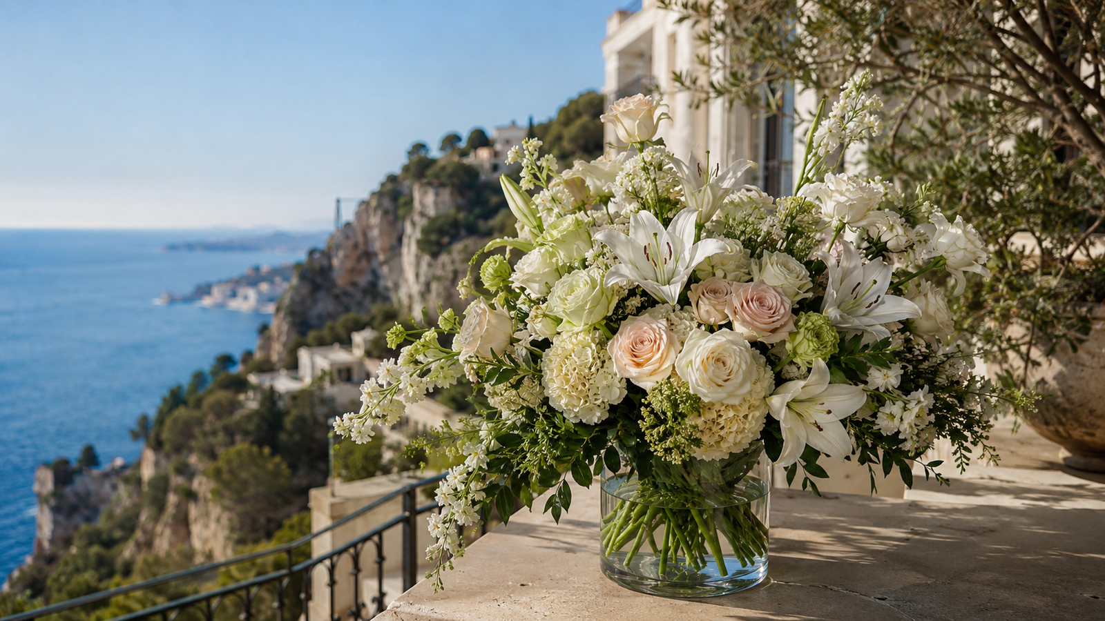 Luxury flowers delivered to a private residence in Nice
